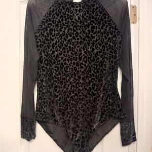 Leopard Print Long Sleeve bodysuit